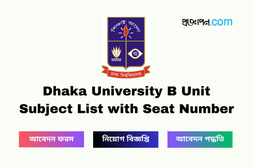 Dhaka University B Unit Subject List with Seat Number