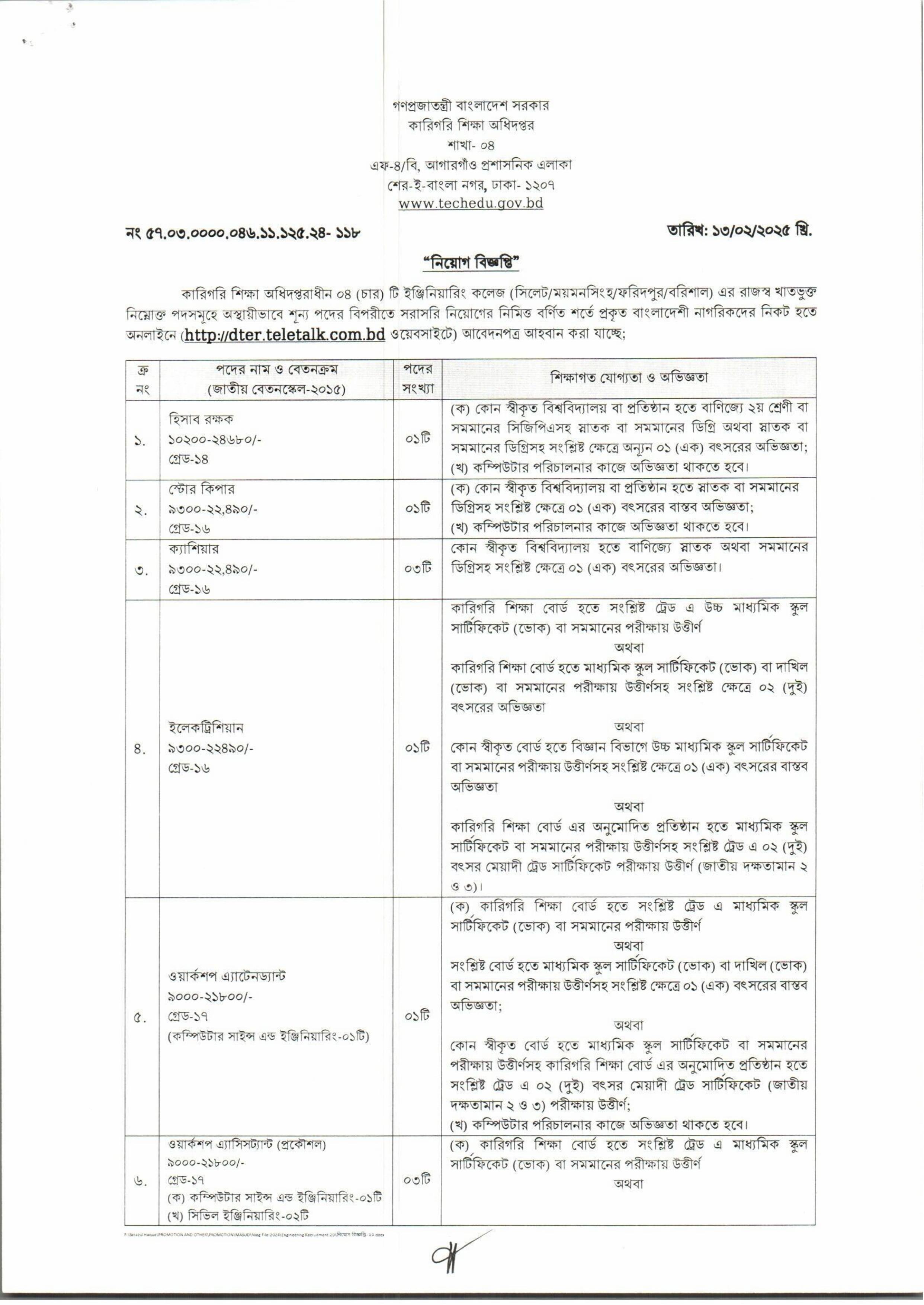 DTE Job Circular 2025 Image